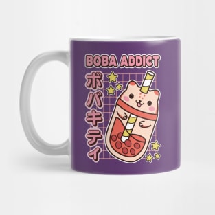 Boba Addict Cute Kawaii Cat Bubble Tea Cup Mug